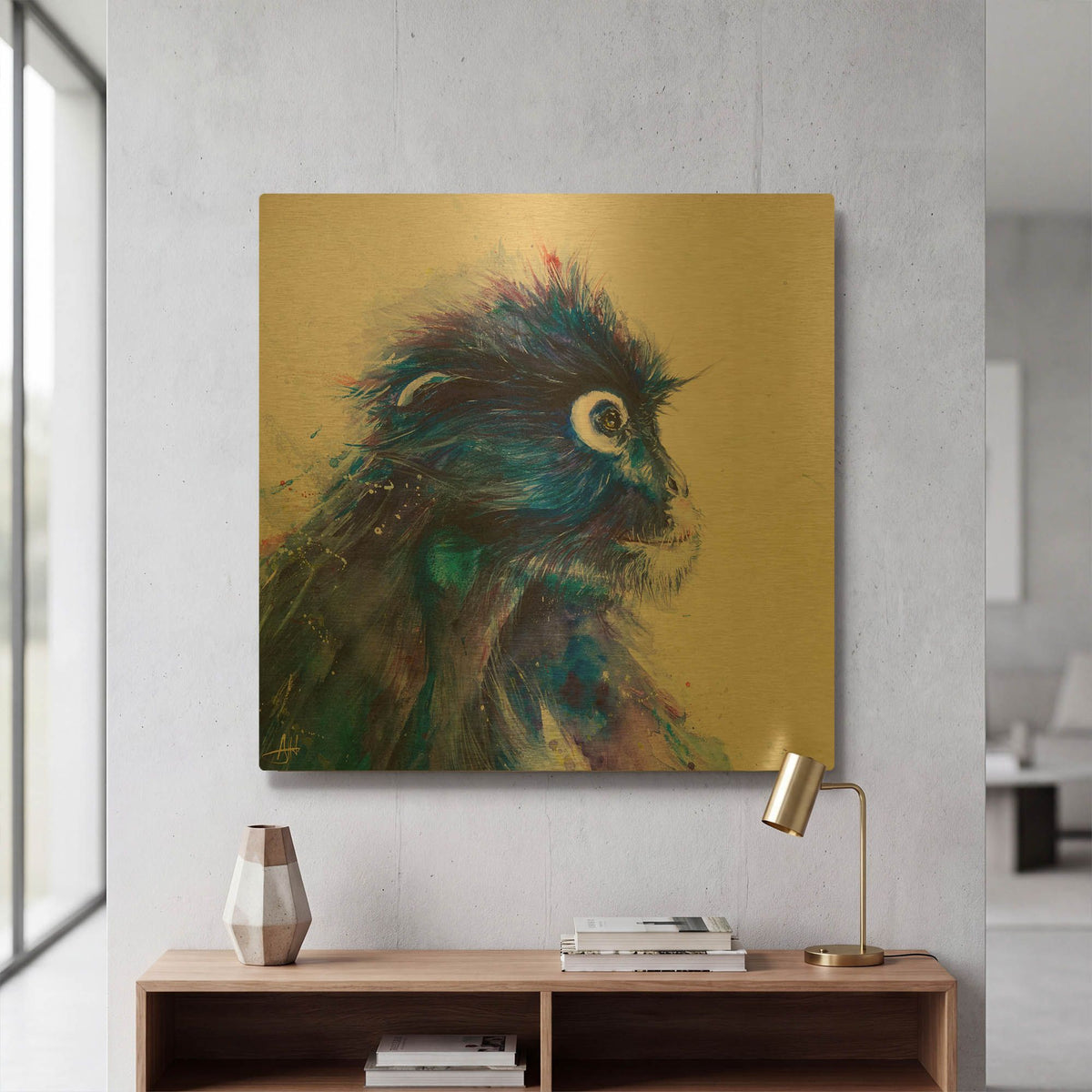 'Monkey Business' By Marc Allante Gold Metal Wall Art