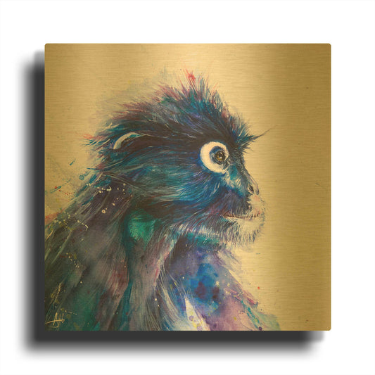 'Monkey Business' By Marc Allante Gold Metal Wall Art