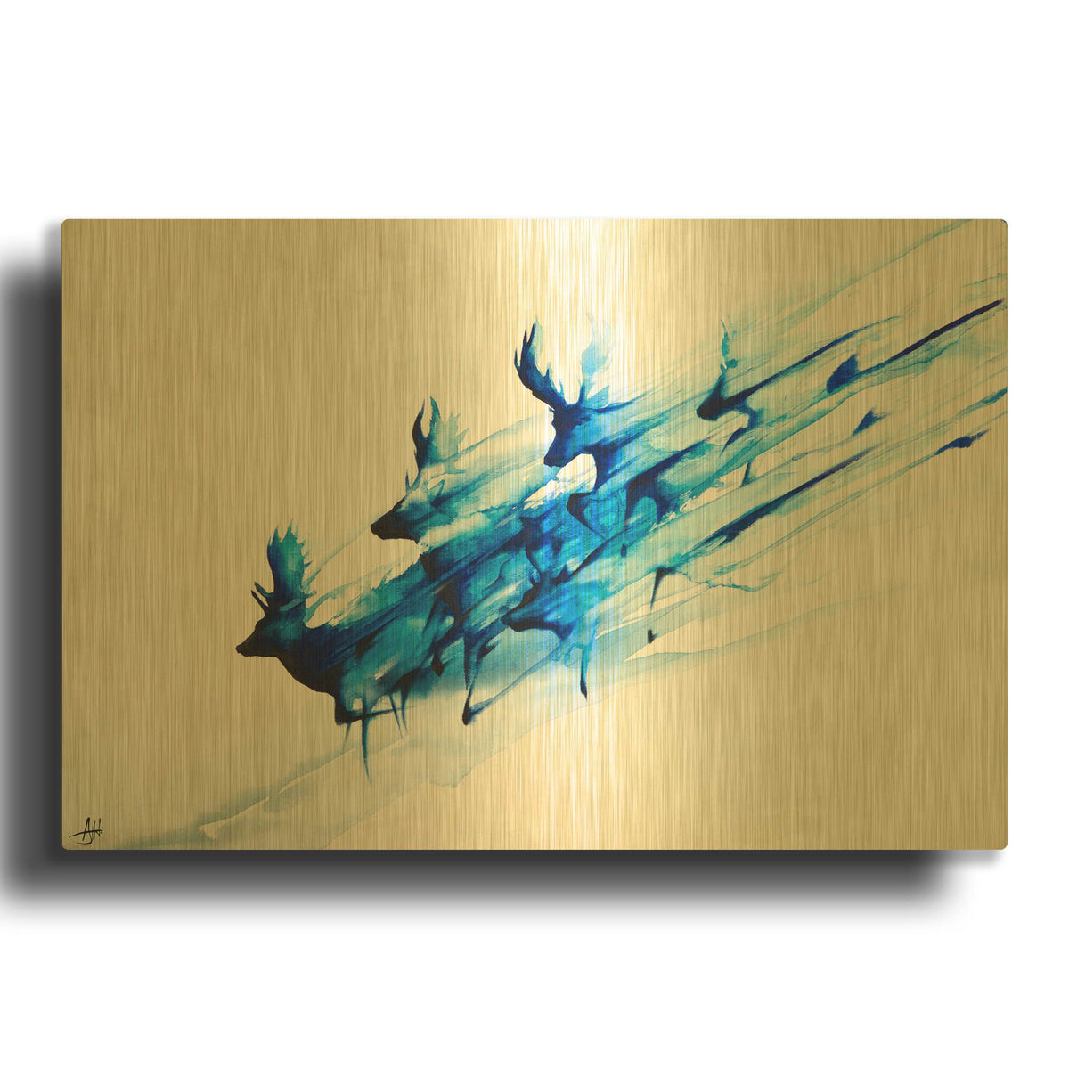 'Caligo' By Marc Allante Gold Metal Wall Art