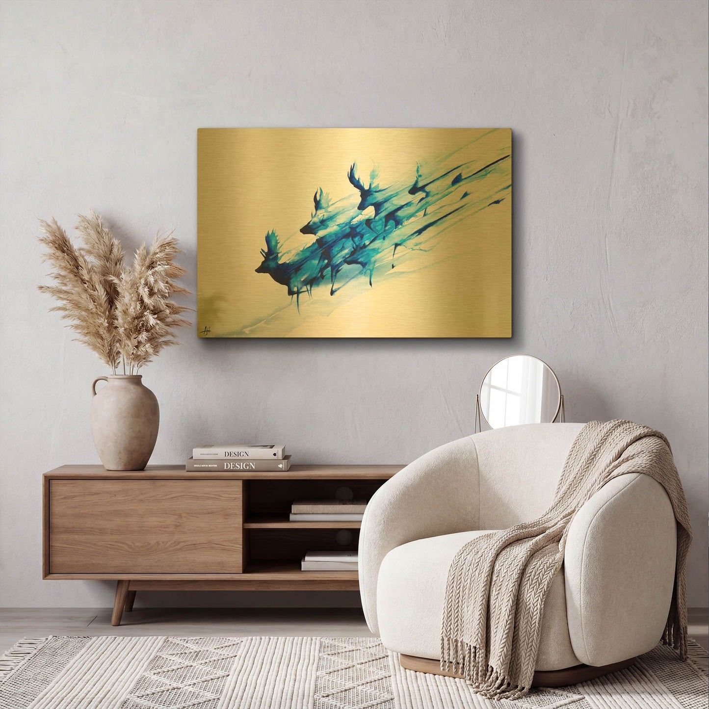 'Caligo' By Marc Allante Gold Metal Wall Art