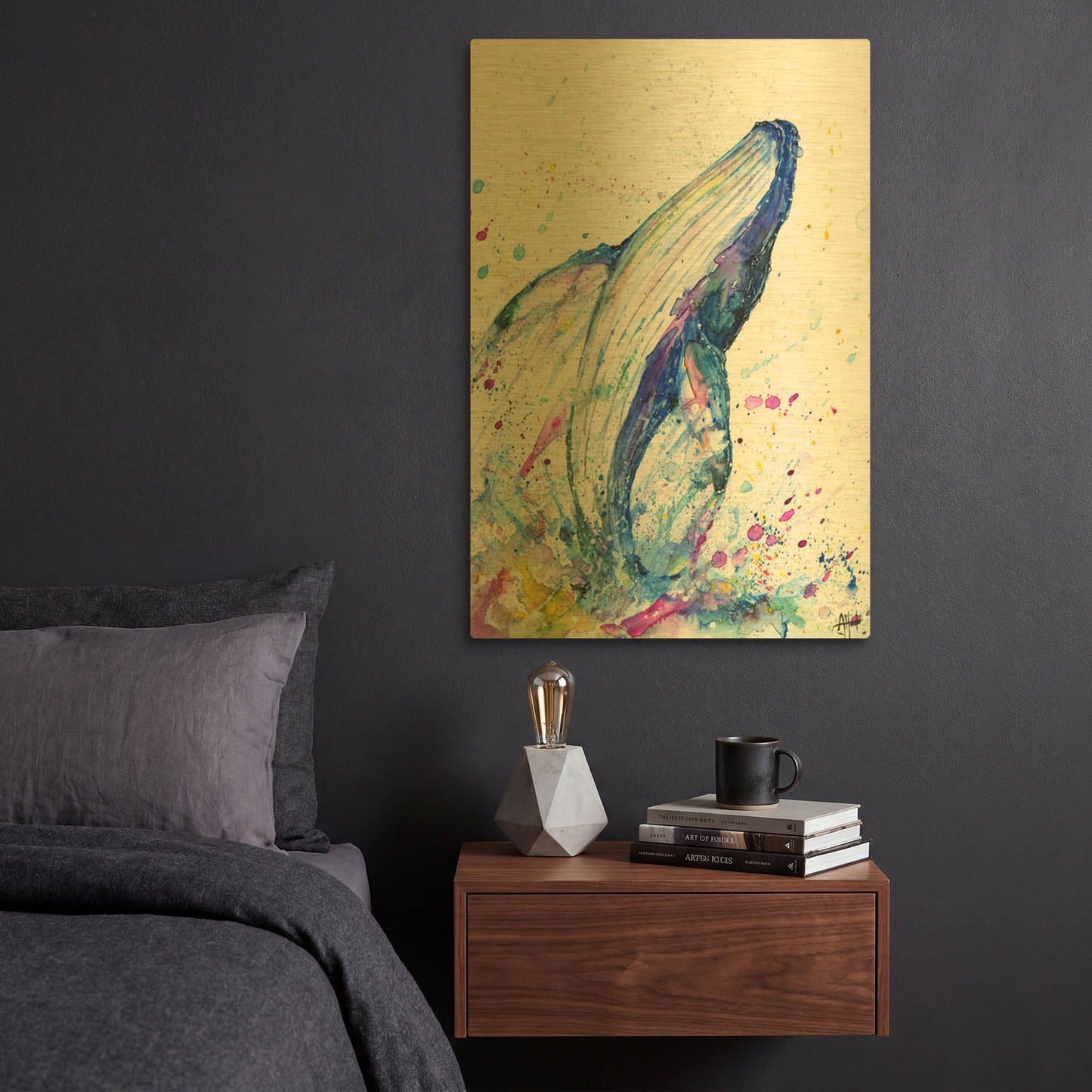 'Breach' By Marc Allante Gold Metal Wall Art