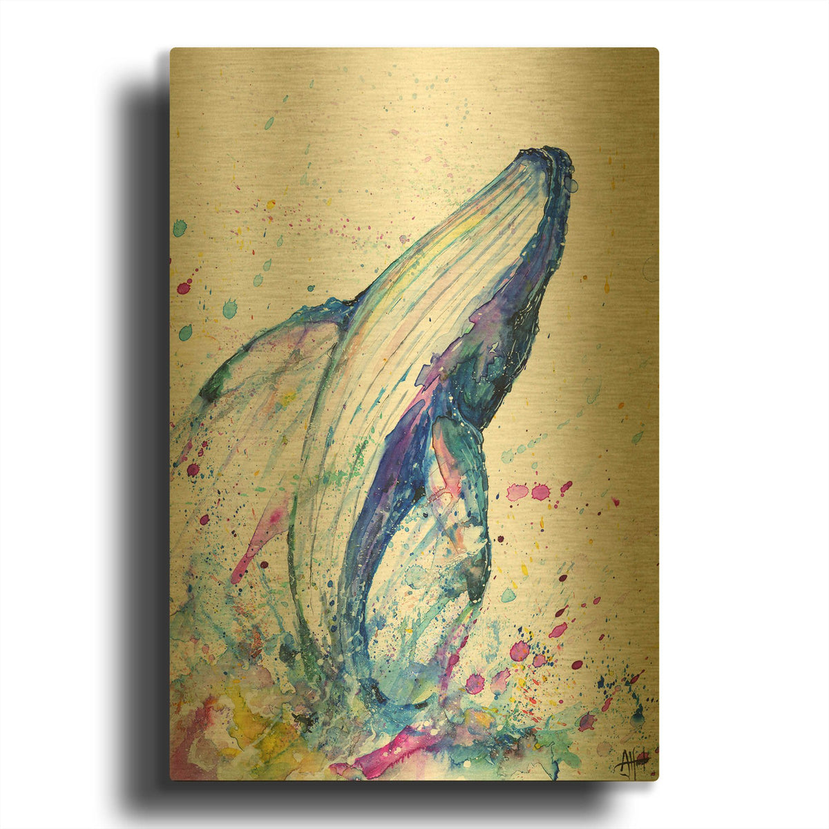 'Breach' By Marc Allante Gold Metal Wall Art