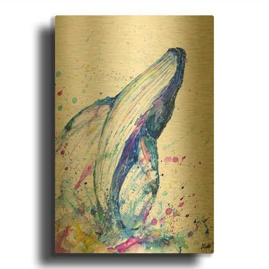 'Breach' By Marc Allante Gold Metal Wall Art