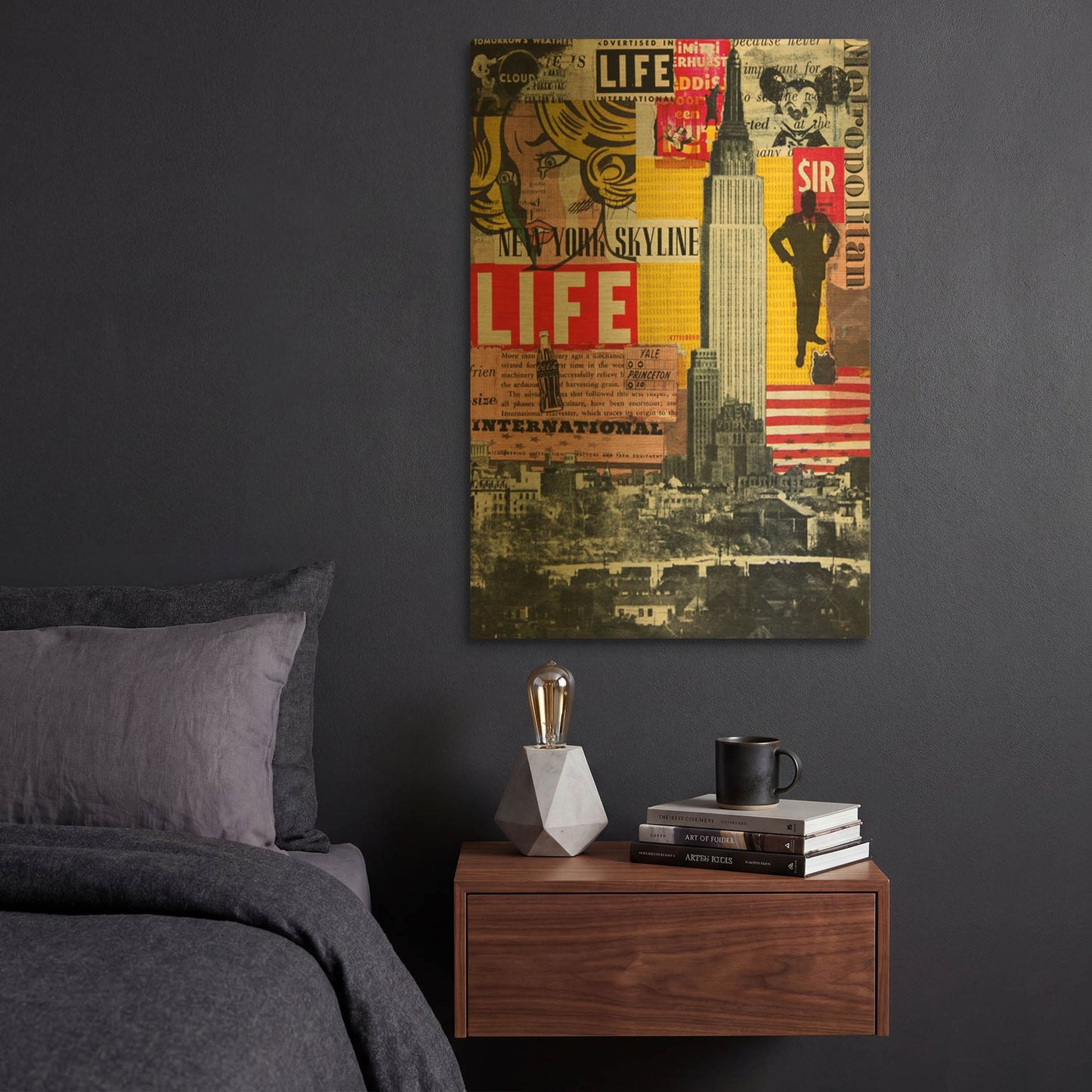 'It'S Hanging In The Air Cityscape&Urban' By DB Waterman Gold Metal Wall Art