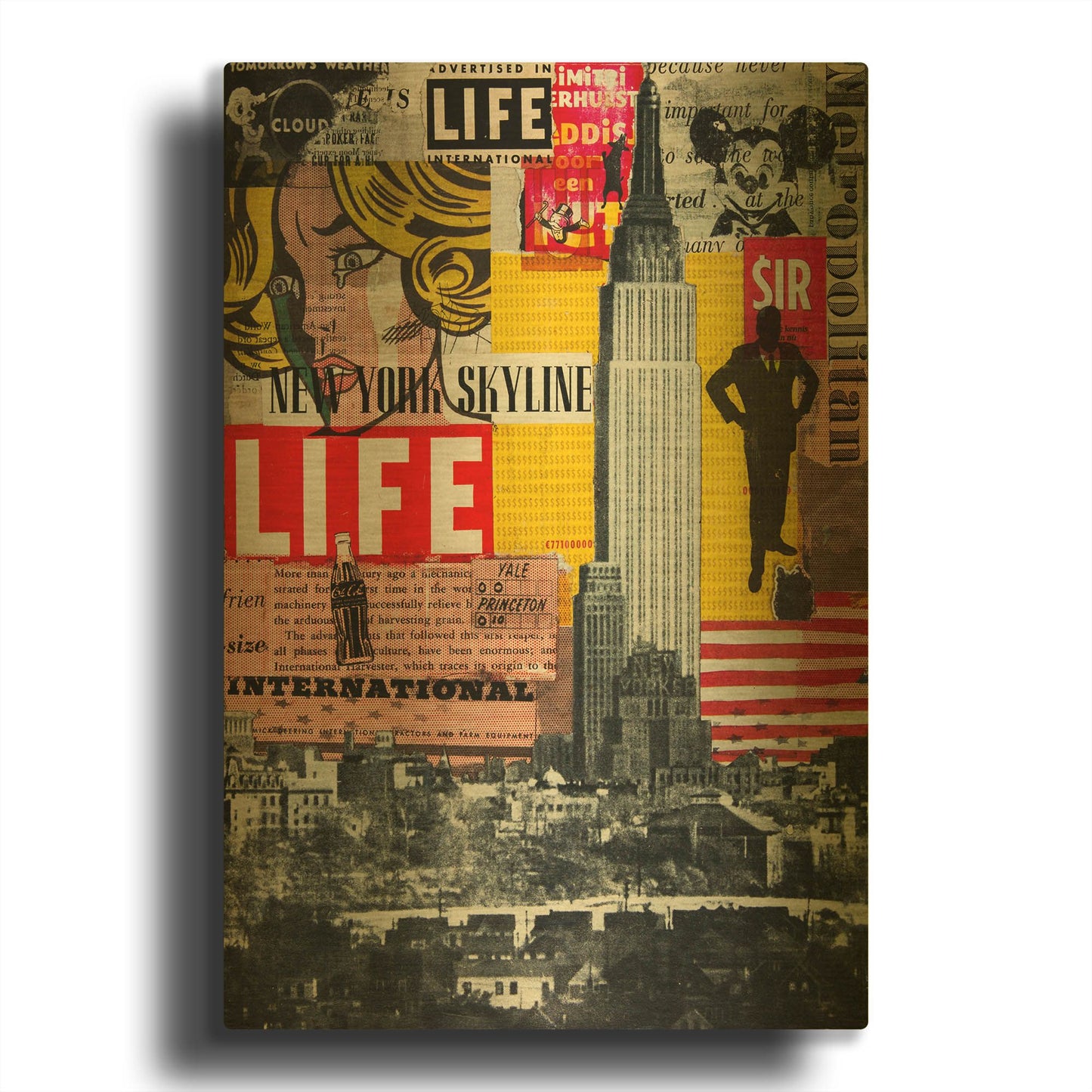 'It'S Hanging In The Air Cityscape&Urban' By DB Waterman Gold Metal Wall Art