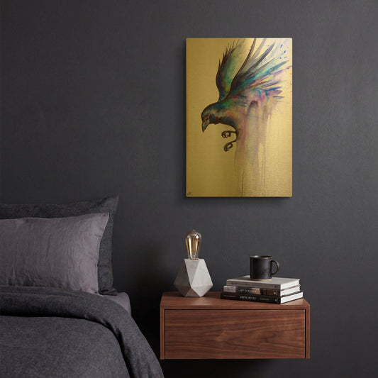 'Nevermore' By Marc Allante Gold Metal Wall Art