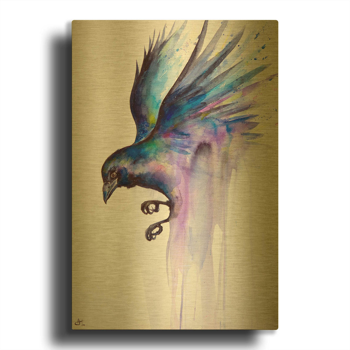 'Nevermore' By Marc Allante Gold Metal Wall Art