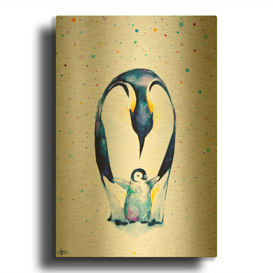 'Little Steps' By Marc Allante Gold Metal Wall Art