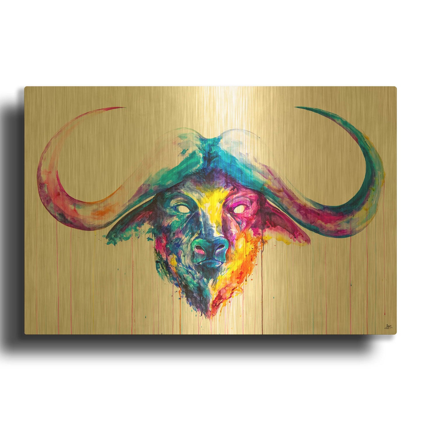 'Bastion' By Marc Allante Gold Metal Wall Art