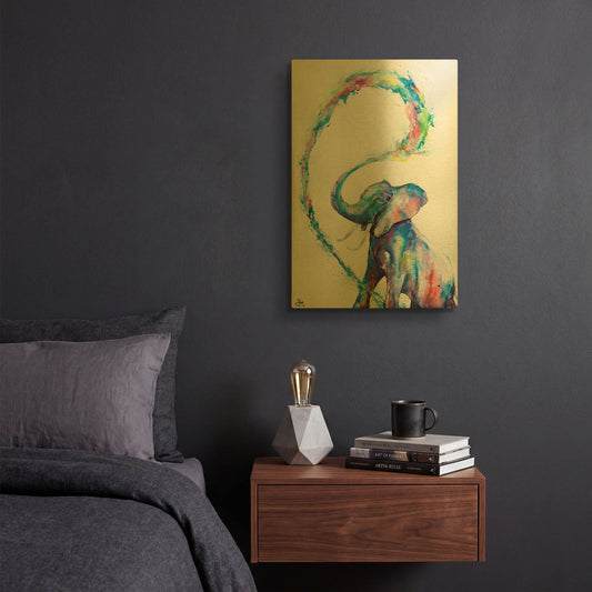 'Veris' By Marc Allante Gold Metal Wall Art