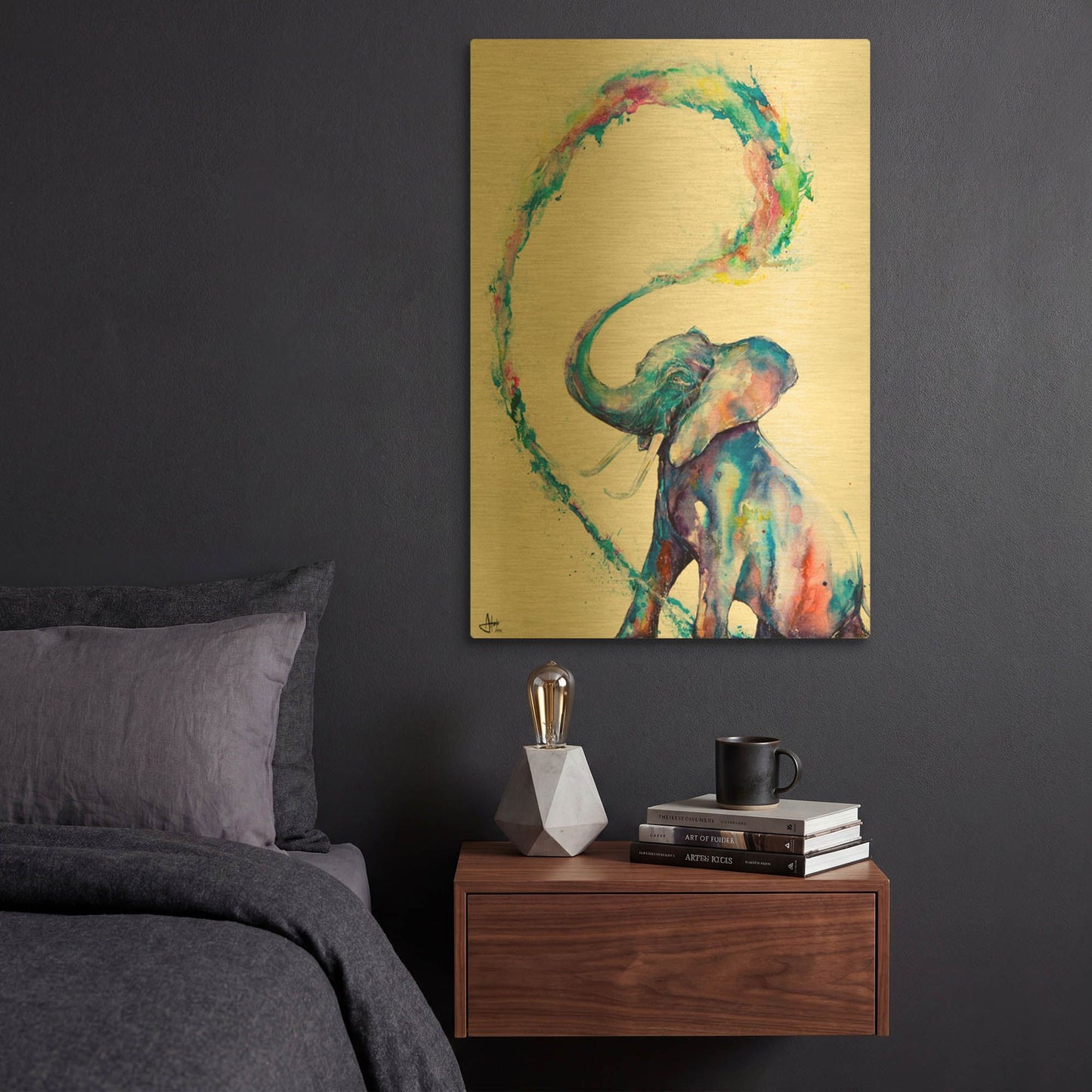 'Veris' By Marc Allante Gold Metal Wall Art