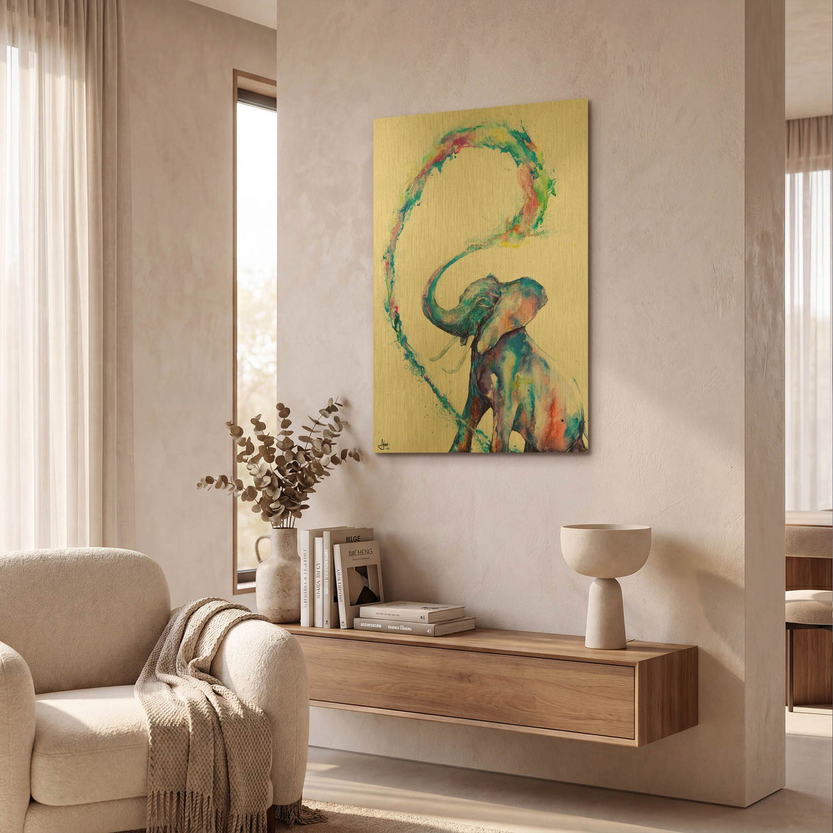 'Veris' By Marc Allante Gold Metal Wall Art
