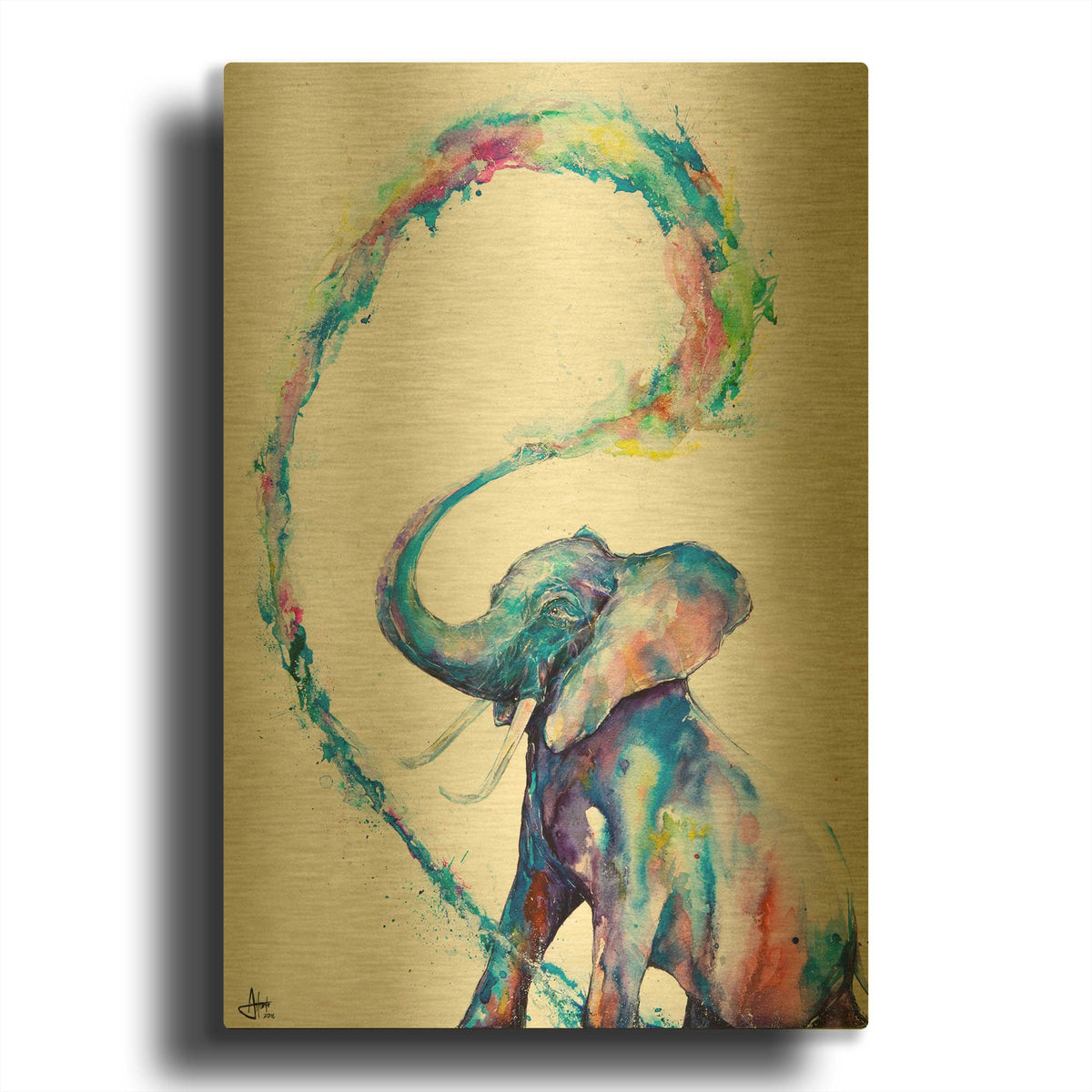 'Veris' By Marc Allante Gold Metal Wall Art