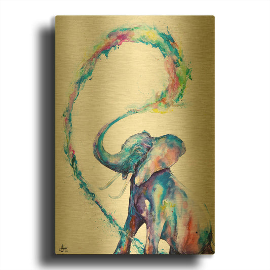 'Veris' By Marc Allante Gold Metal Wall Art