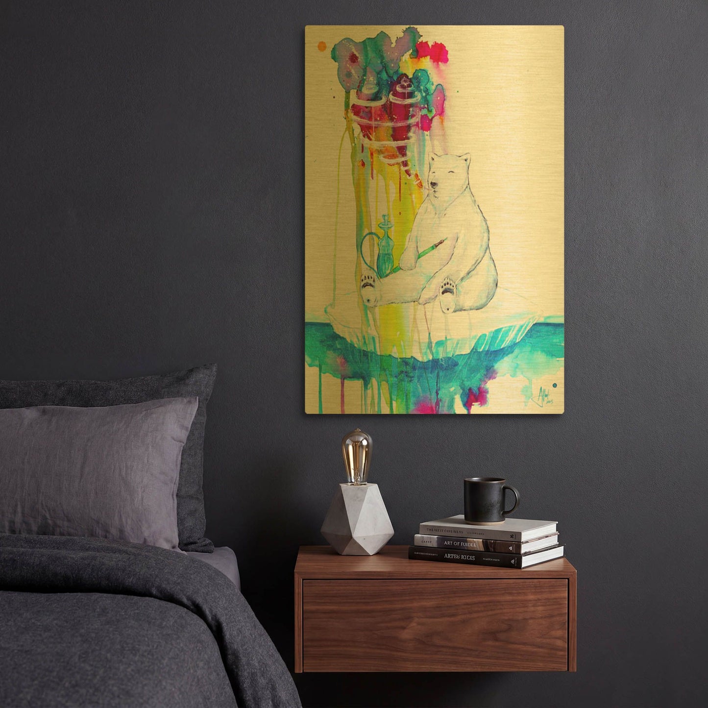 'Mint' By Marc Allante Gold Metal Wall Art