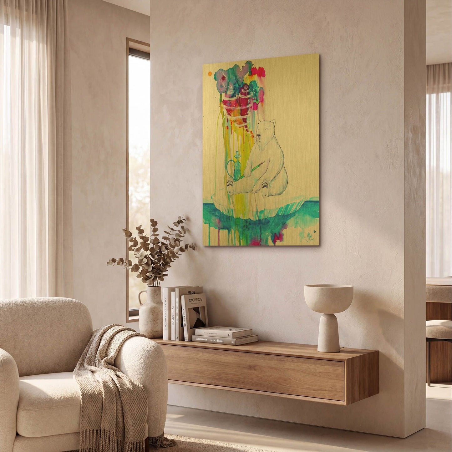 'Mint' By Marc Allante Gold Metal Wall Art