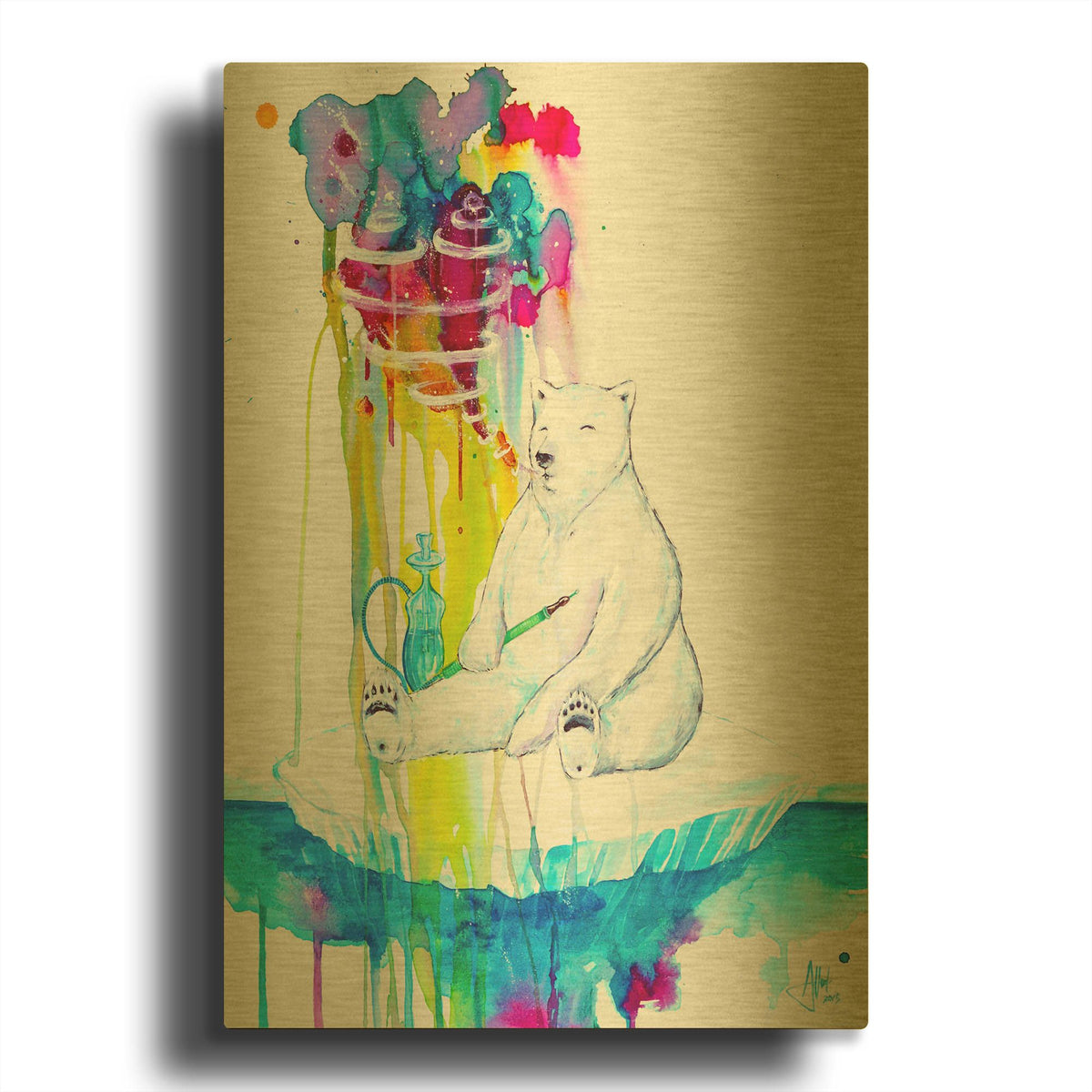 'Mint' By Marc Allante Gold Metal Wall Art