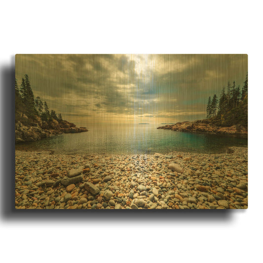 'Warm Sunset' By Natalie Mikaels Gold Metal Wall Art