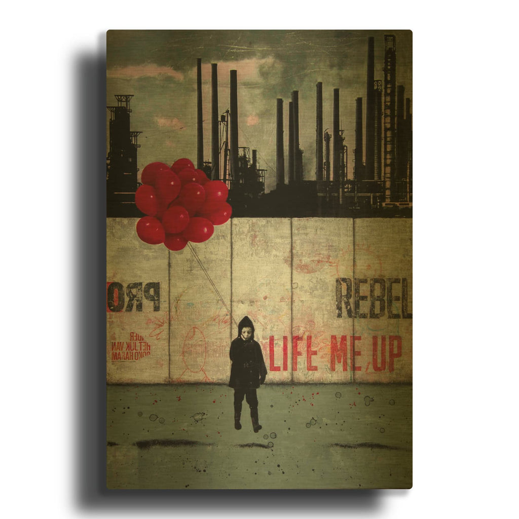 'Life Me Up III' By DB Waterman Gold Metal Wall Art