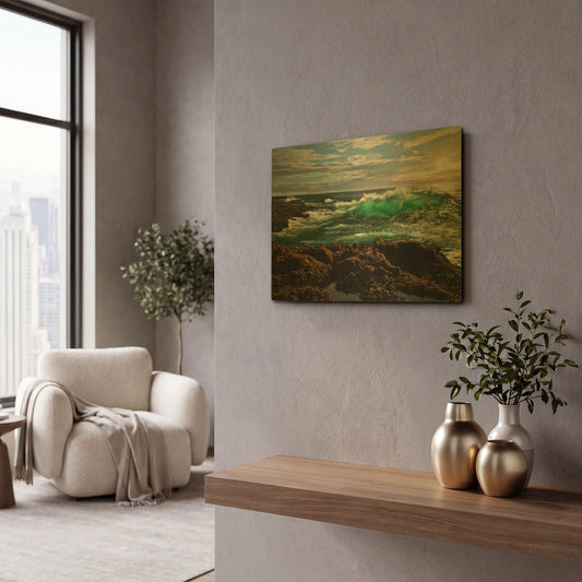 'The Wave' By Natalie Mikaels Gold Metal Wall Art