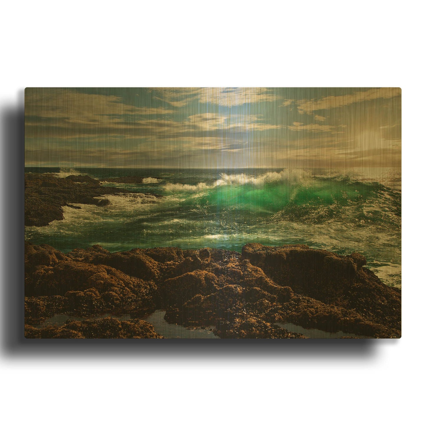 'The Wave' By Natalie Mikaels Gold Metal Wall Art
