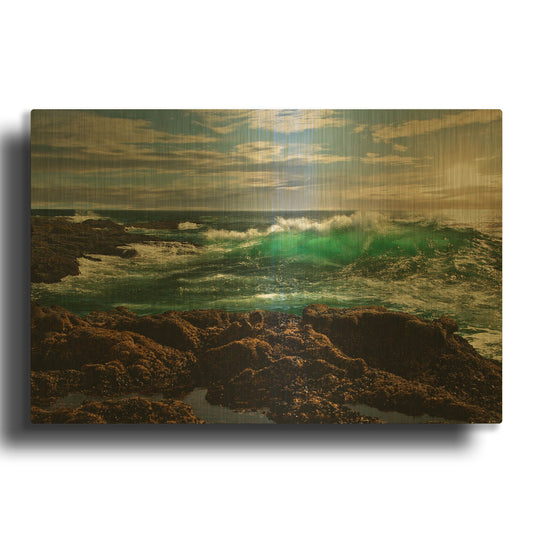 'The Wave' By Natalie Mikaels Gold Metal Wall Art
