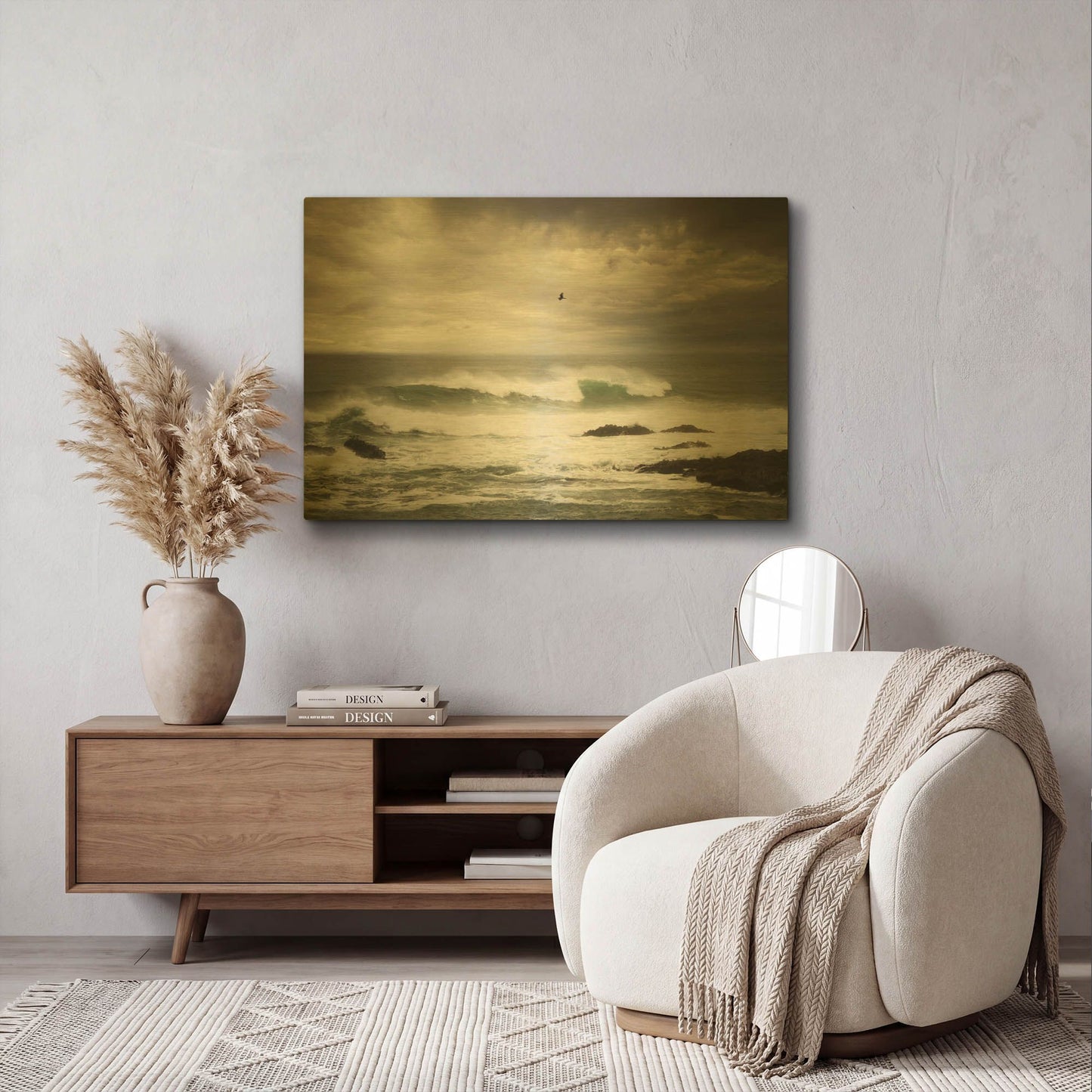 'The Flight' By Natalie Mikaels Gold Metal Wall Art