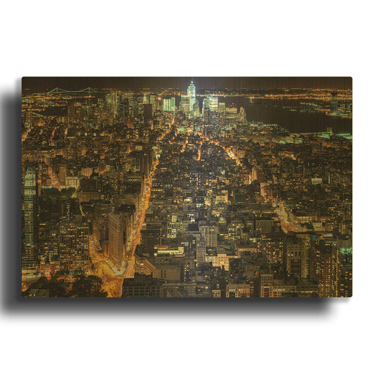 'That New York Feeling' By Natalie Mikaels Gold Metal Wall Art