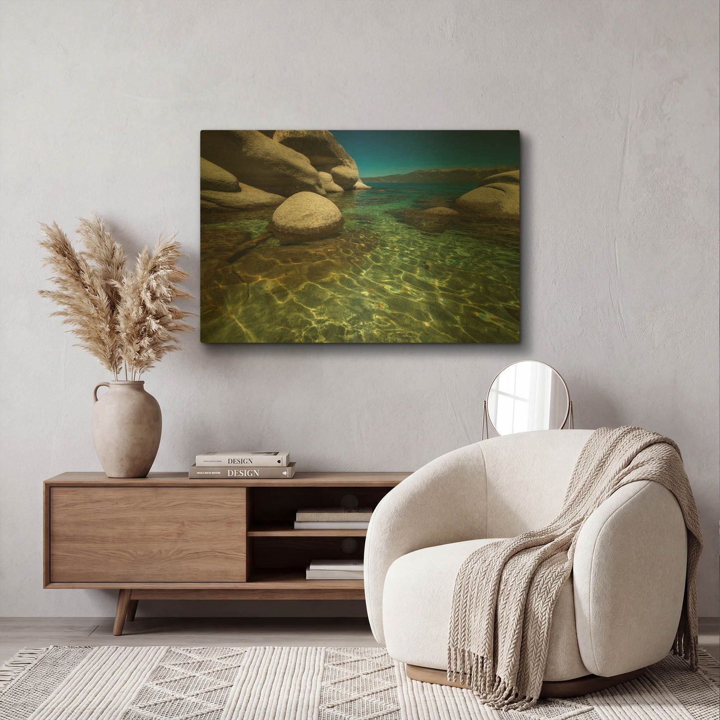 'Tahoe Cave' By Natalie Mikaels Gold Metal Wall Art