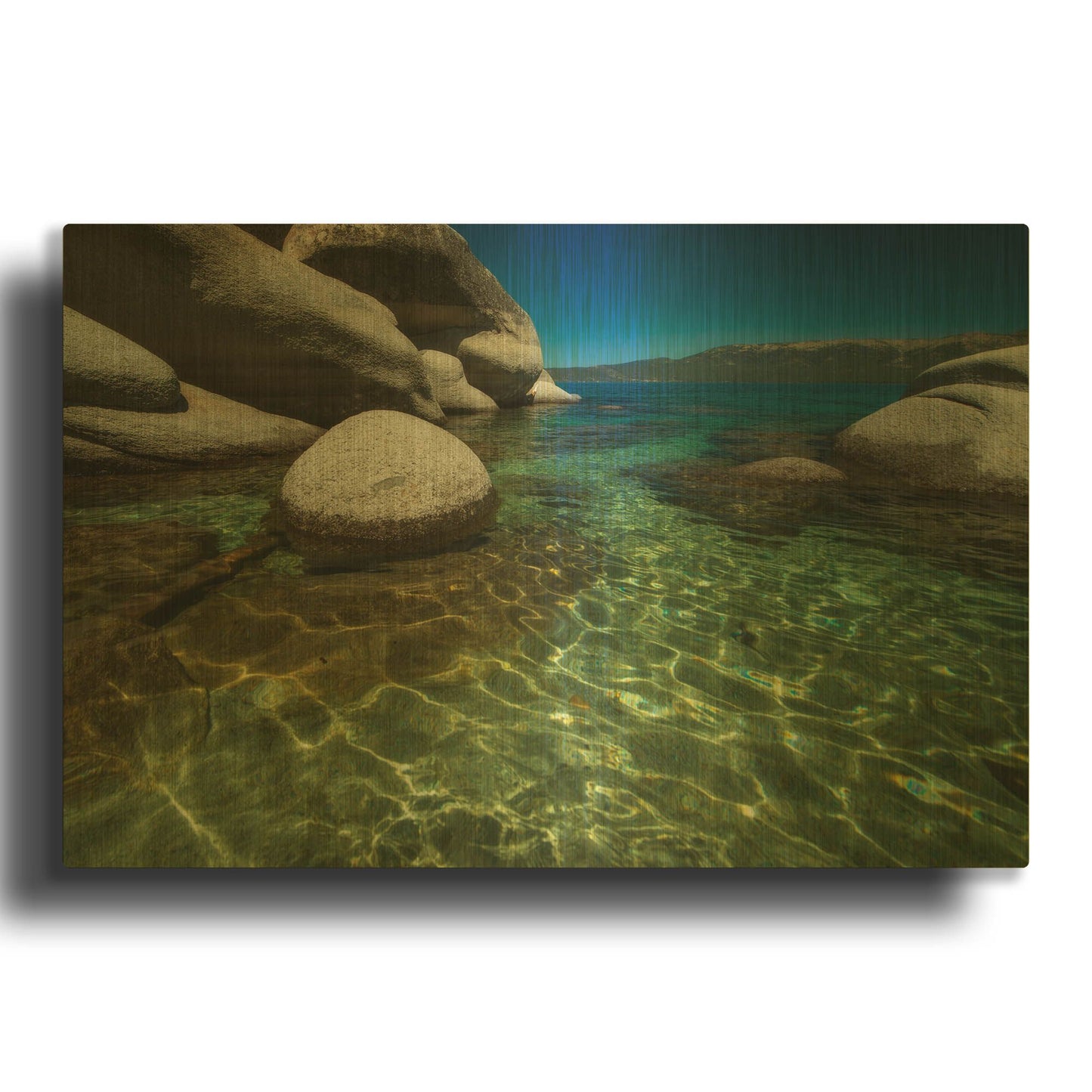 'Tahoe Cave' By Natalie Mikaels Gold Metal Wall Art