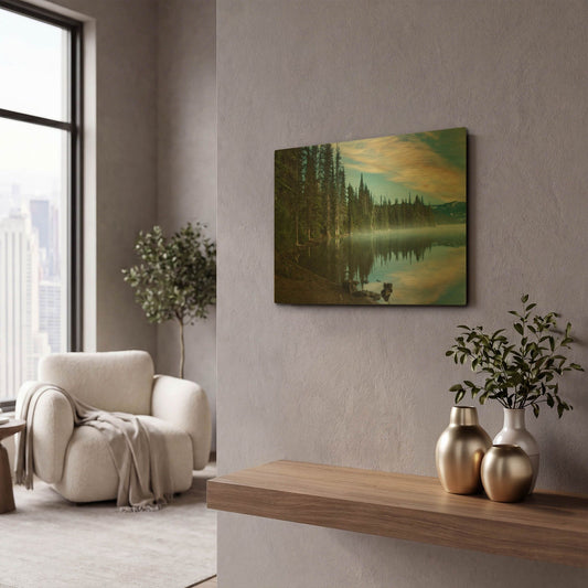 'Rising Mist' By Natalie Mikaels Gold Metal Wall Art