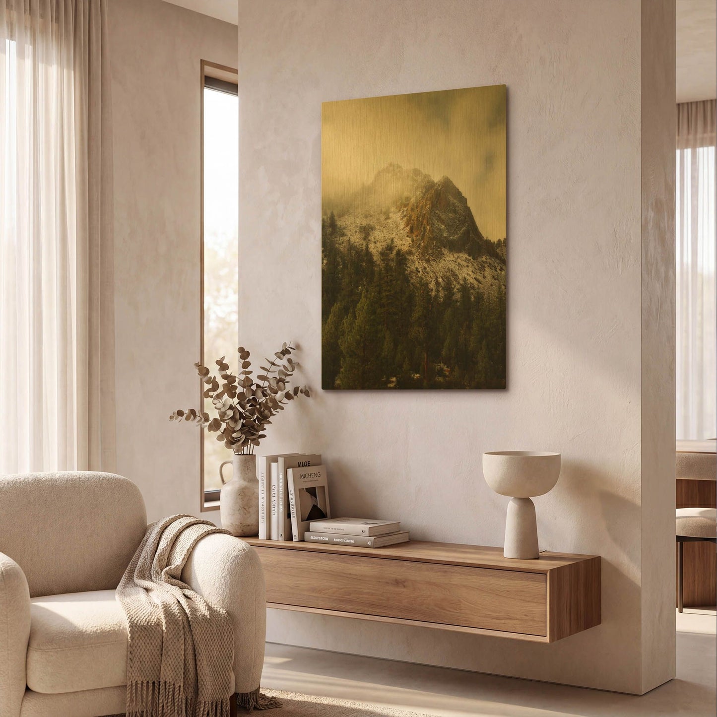 'Majestic Peak' By Natalie Mikaels Gold Metal Wall Art