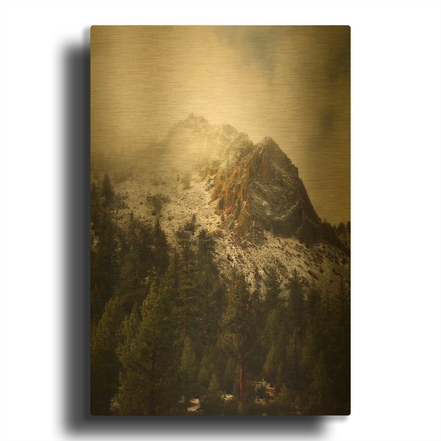'Majestic Peak' By Natalie Mikaels Gold Metal Wall Art