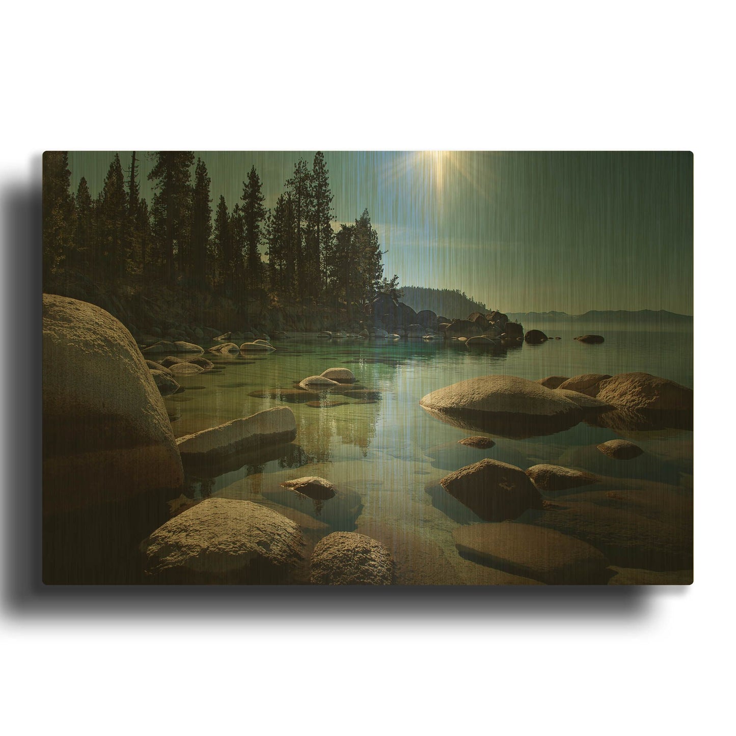 'Heaven Over Tahoe' By Natalie Mikaels Gold Metal Wall Art