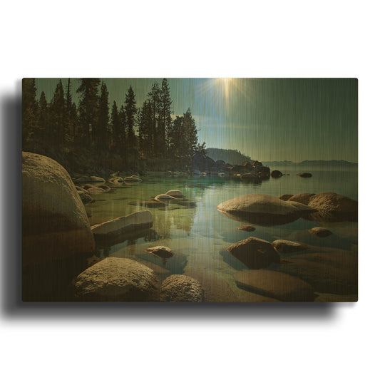 'Heaven Over Tahoe' By Natalie Mikaels Gold Metal Wall Art