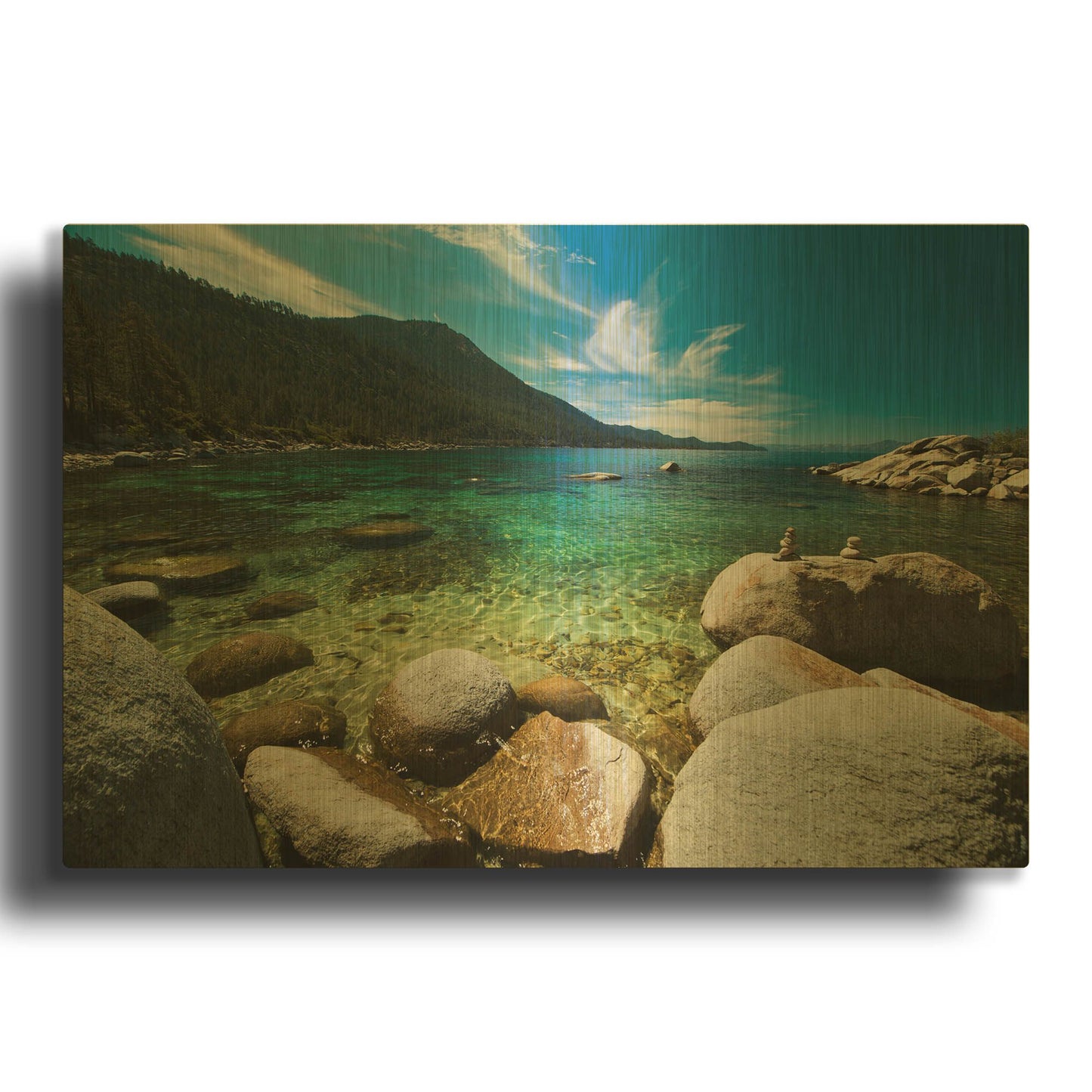 'Center Light' By Natalie Mikaels Gold Metal Wall Art