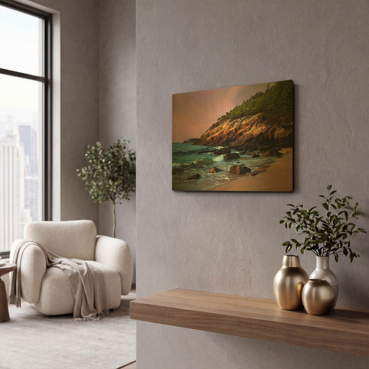 'Acadia Magic' By Natalie Mikaels Gold Metal Wall Art