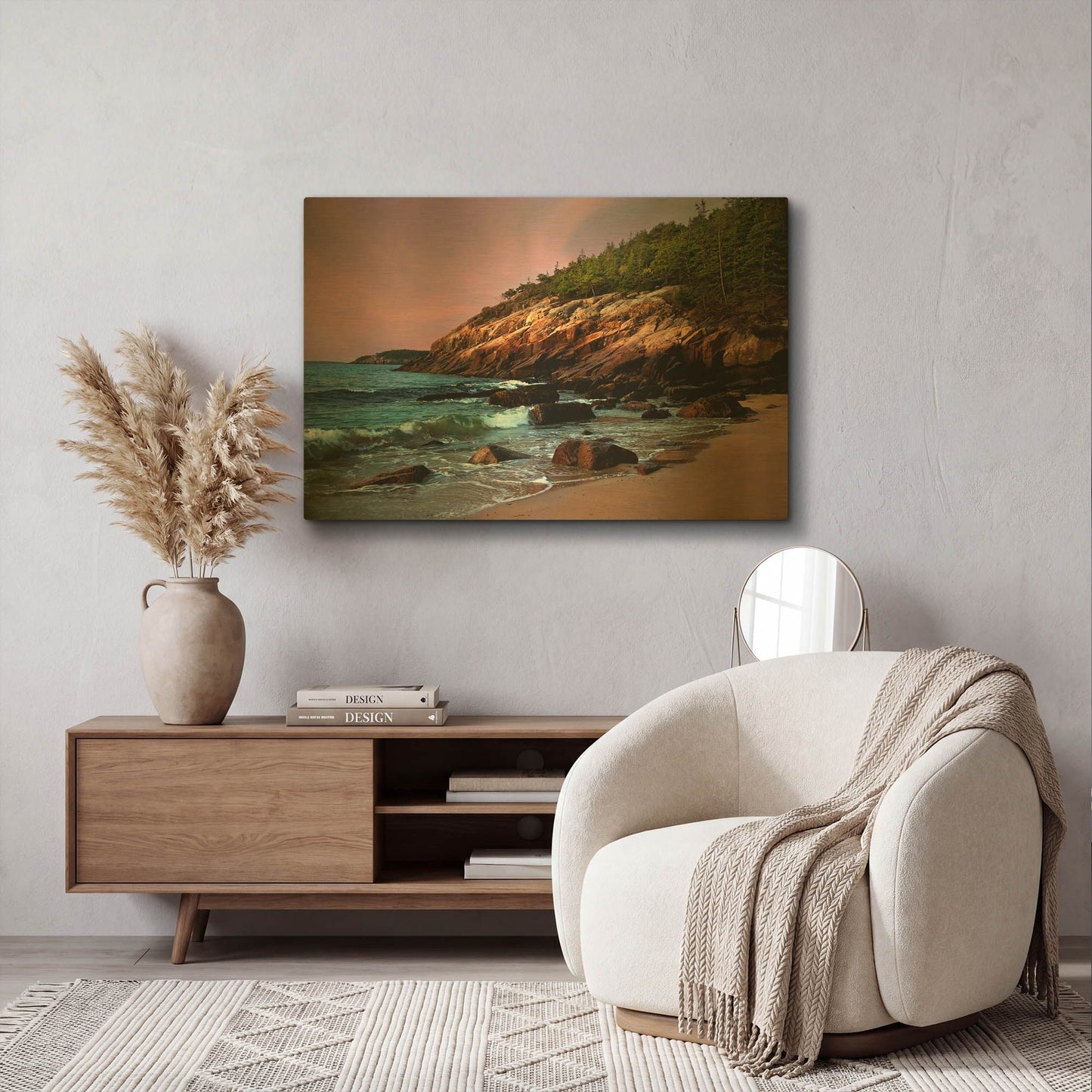 'Acadia Magic' By Natalie Mikaels Gold Metal Wall Art