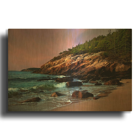 'Acadia Magic' By Natalie Mikaels Gold Metal Wall Art