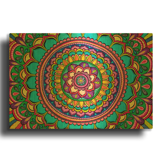 'Happy Dance Mandala' By Hello Angel Gold Metal Wall Art