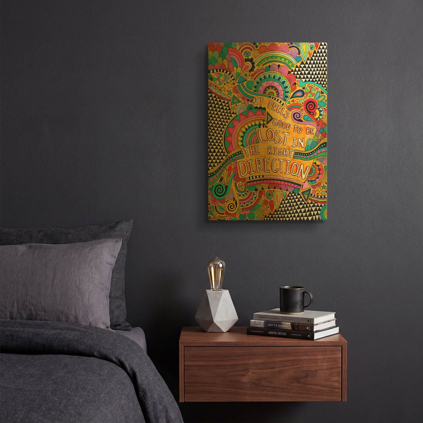 'Lost in the Right Direction' By Hello Angel Gold Metal Wall Art