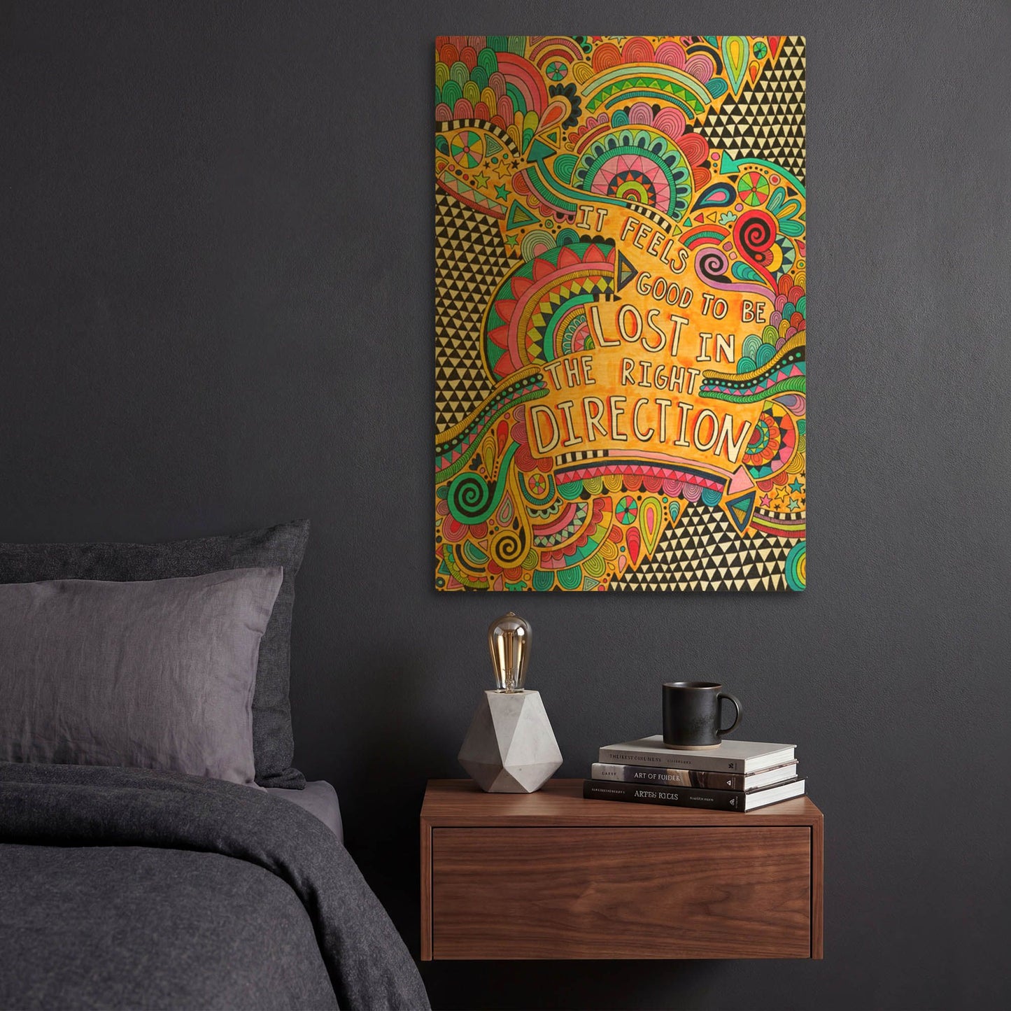 'Lost in the Right Direction' By Hello Angel Gold Metal Wall Art