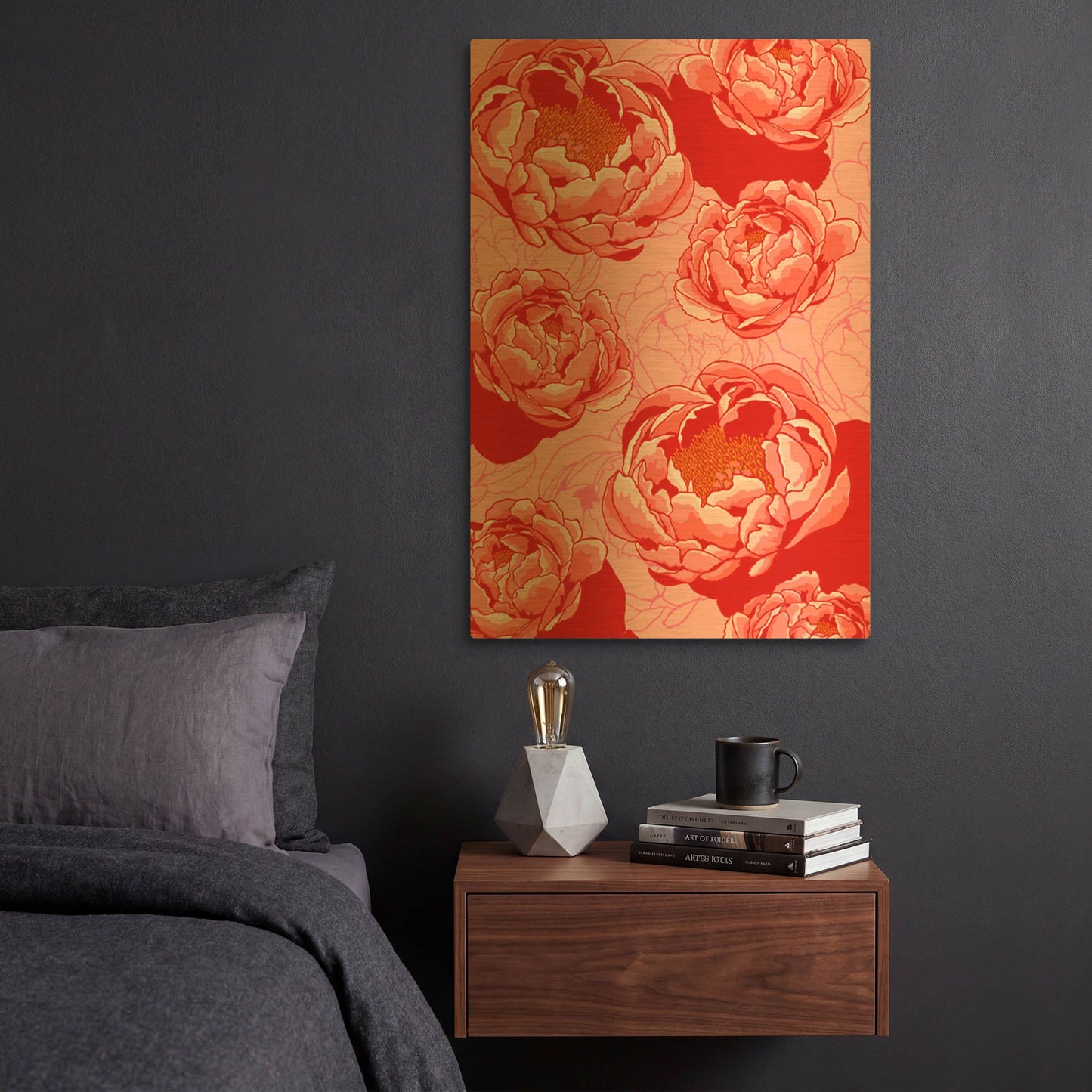 'Peony Daydreams' By Hello Angel Gold Metal Wall Art