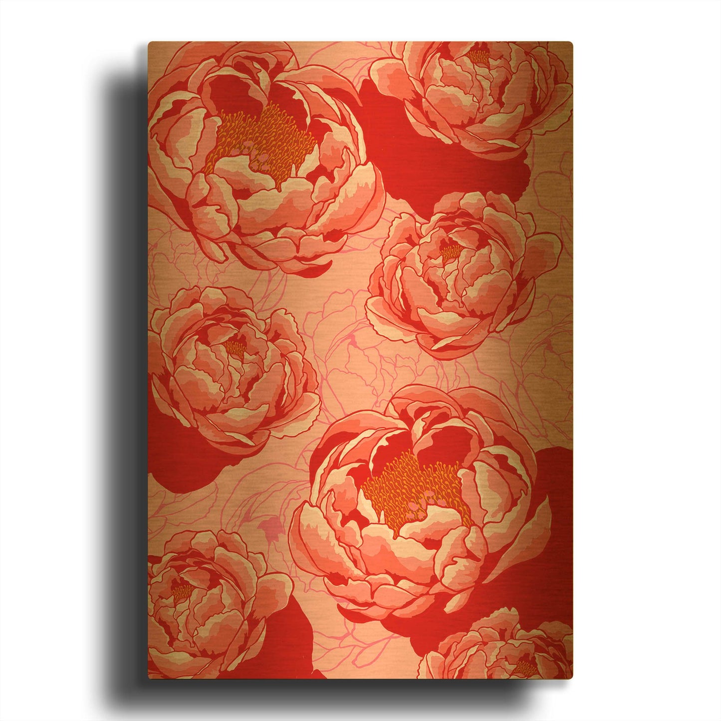 'Peony Daydreams' By Hello Angel Gold Metal Wall Art