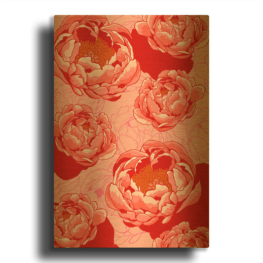 'Peony Daydreams' By Hello Angel Gold Metal Wall Art