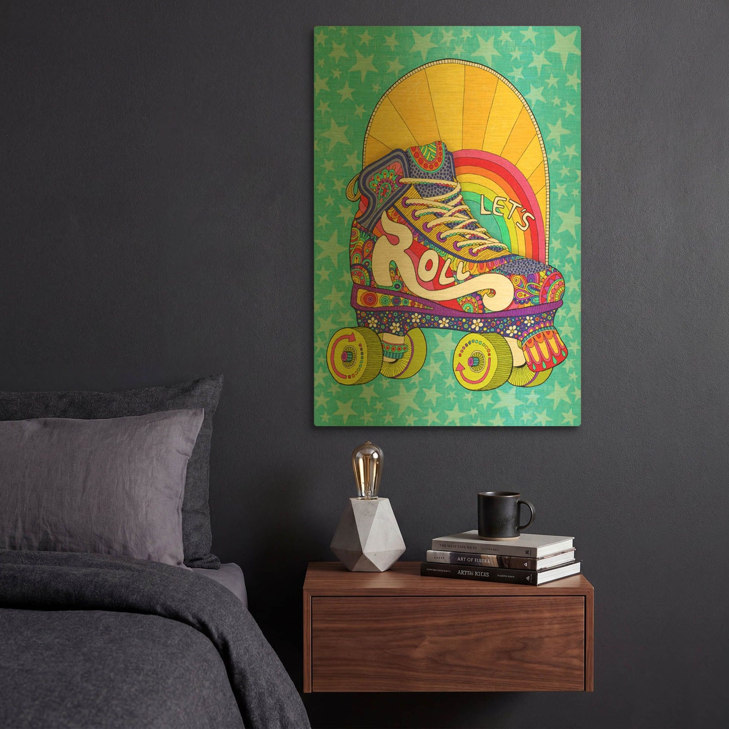 'Lets Roll' By Hello Angel Gold Metal Wall Art