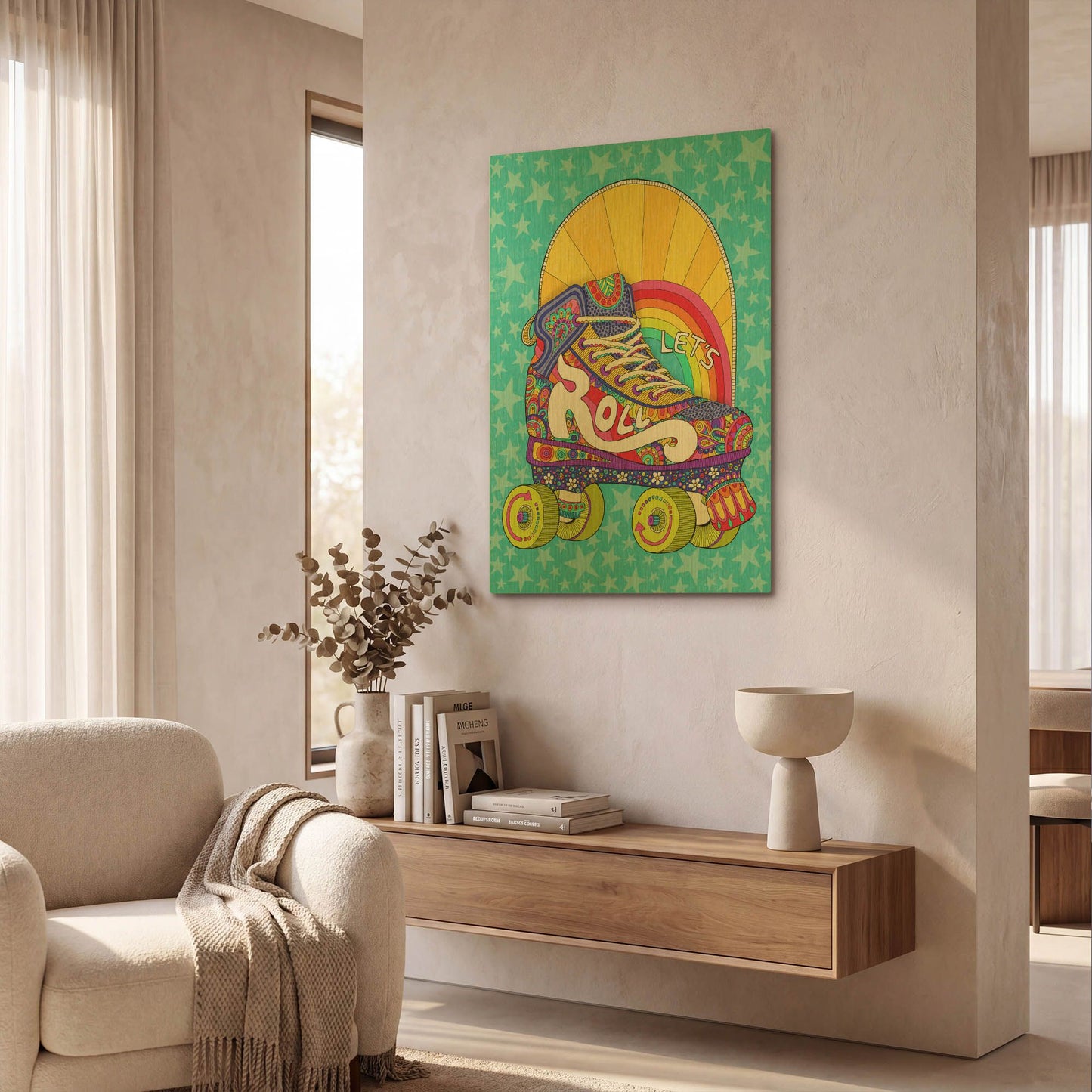 'Lets Roll' By Hello Angel Gold Metal Wall Art