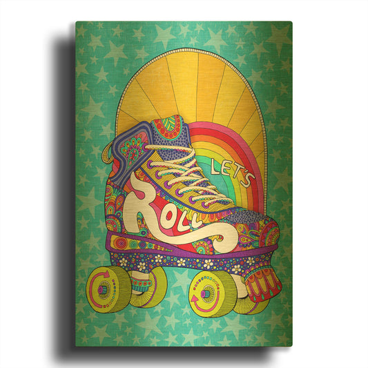 'Lets Roll' By Hello Angel Gold Metal Wall Art