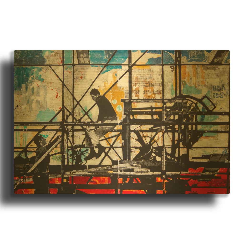 'Four Corners' By DB Waterman Gold Metal Wall Art