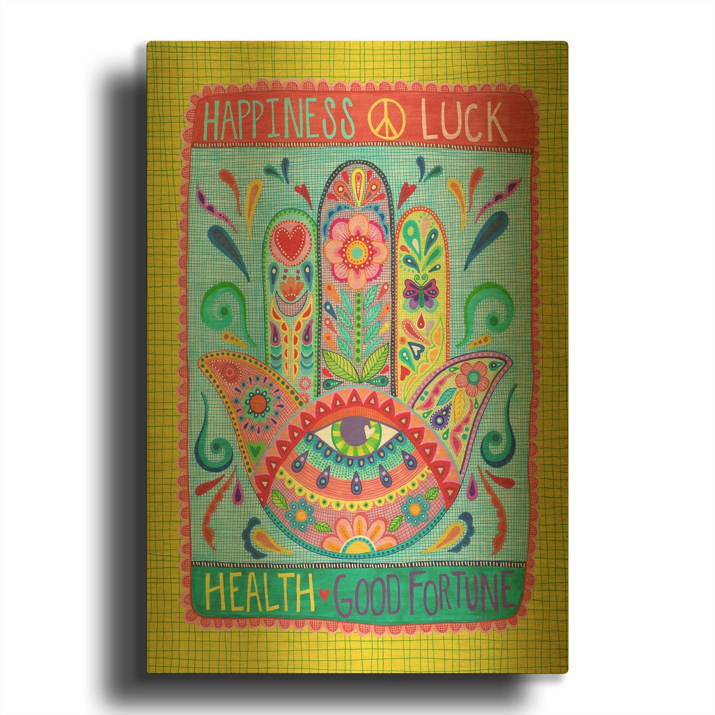 'Hamsa of Happiness' By Hello Angel Gold Metal Wall Art